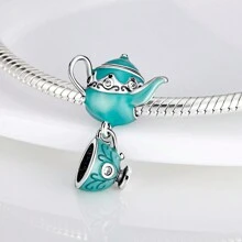 1Pc Silver Color Exquisite Modern Life Collection Champagne Phone Game Machine Lighter Candy Dumbbell Bead Charm Suitable For Original Bracelet Necklace Bangle Copper Silver Plated Diy Jewelry Making Beads Party Daily Wear