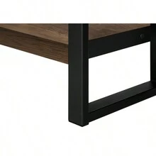 Mesa auxiliar, mesita de noche, lámpara para sala de estar o dormitorio, de laminado marrón y metal negro de estilo industrial - MARRÓN como en la foto - Ver 11