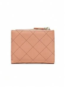 Ví đựng thẻ ID dung lượng lớn thời trang chất lượng cao cấp họa tiết hình thoi dành cho nữ & túi đựng tiền xu bán buôn cho thương mại điện tử xuyên biên giới Quà tặng Giáng sinh Quà tặng Lễ Tạ ơn Quà tặng màu hồng cho phụ nữ - Hồng - Xem 3