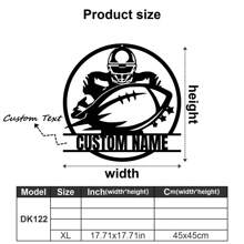 一款定制橄榄球运动员墙饰,个性化橄榄球运动员标志,农舍风格橄榄球运动员墙饰,金属艺术品,适合住宅客厅和办公室装饰,可定制姓名装饰,适合门廊、露台、生日、毕业典礼和其他节日礼物,节日日历。 - 彩色 - 查看 13