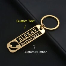 Custom Phone Numbers Name Keychain For Women Men Stainless Steel Customized Car Key Chain Personalized Keyring Jewelry Trinket - Multicolor - View 9
