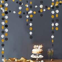 2M/78,74 Zoll 2026 Neujahr Hängedekoration, glänzend schwarz & gold Ornament, geeignet für Hochzeit, Silvesterparty, Junggesellenabschied Atmosphäre Dekoration, vielseitig einsetzbares Hängeaccessoire