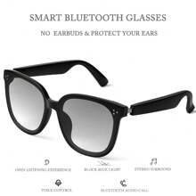 1 cặp kính thông minh tích hợp tai nghe Bluetooth không dây, cuộc gọi HD, chất lượng âm thanh HI-FI, loa đeo mắt, nghe nhạc, đàm thoại, thích hợp cho các hoạt động ngoài trời hàng ngày, lái xe giải trí, câu cá. - khung màu đen - Xem 2