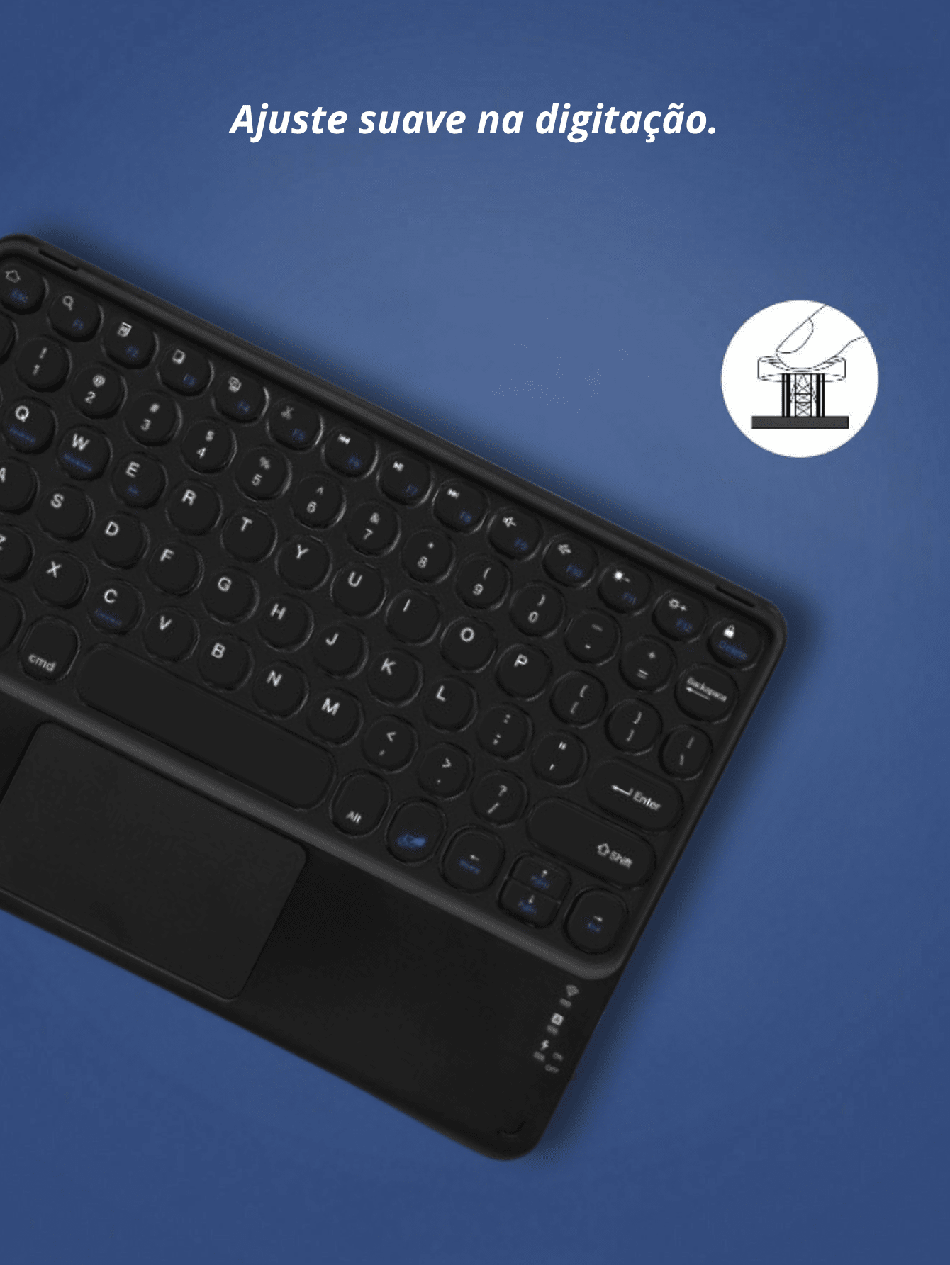 Bluetooth Keyboard Wireless Round Key With Touch For Cellphone/Tablet