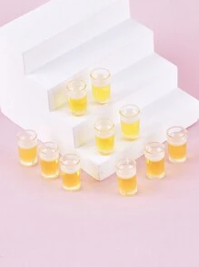 Set de 10 charms de resina de estilo de moda variado de bebida, leche, alcohol, cerveza para hacer joyas DIY para mujeres