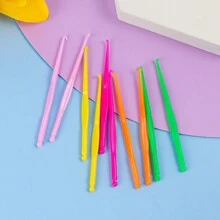 5/10pcs Plastic Colorful Small Crochet Hooks, Rainbow Rubber Band Weaving Accessories, Crochet Bracelet Weaving Hooks, Holiday & Daily DIY Craft Tools