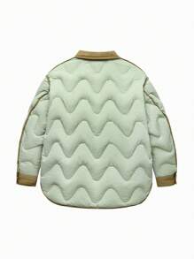 mini bala Thick Windproof Hooded Down Jacket For Boys, Girls, And Families Winter Collection - Green - View 5