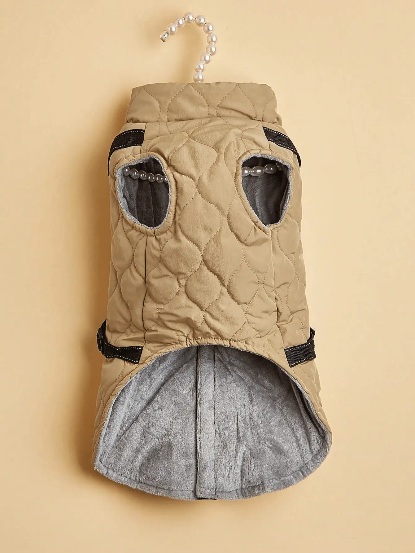 1pc Pet Vest Harness, Reflective Two-Leg Outfit For Autumn & Winter - Khaki - View 4