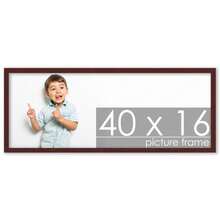 Custompictureframes.Com 40x16 Wood Frame With UV Acrylic 6 Finishes: Black White Bronze Silver Wood Mahogany - 深棕色 - 查看 2