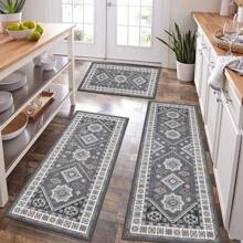 Kitchen Rug Sets 3 Piece With Runner Non Slip Kitchen Rugs And Mats Washable Kitchen Mats For Floor Thick Kitchen Floor Mat Carpet Runner Rugs For Hallway Laundry Holiday Decor