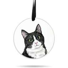 Đồ trang trí treo cho cây thông Noel ngày lễ, tiệc tùng, xe hơi, nhà cửa, trang trí văn phòng, đồ trang trí Acrylic lớn 3 inch sẵn sàng treo - Mèo Tuxedo đen trắng, trang trí nhà cửa, trang trí phòng, trang trí tường - Nhiều màu - Xem 12