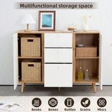 Sideboard Buffet Cabinet With 3 Drawers And 2 Doors 47.24"Buffet Cabinet With Adjustable Shelves For For Living Room Dining Room Hallway Kitchen