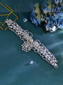 1 件迷人新娘额头珠宝头带带水晶装饰，女士发饰，适合婚礼、派对、摄影 - 銀色 - 查看 10