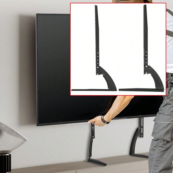 Eatssode Soporte para TV universal para pies planos y curvos de 32 a 70 pulgadas Patas para TV Soporte para TV Soporte para TV universal ajustable en altura Máximo hasta 35 kg