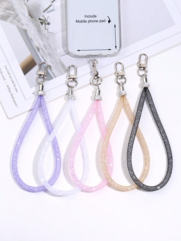 Cinturino per telefono con strass - Corto pendente con strass, accessorio per custodia del telefono, cinturino per telefono, cuscinetto per telefono, portachiavi per borsa, regali di lanyard anti-smarrimento per madre, famiglia, amici, compleanni, feste, ciondolo per telefono, catenella per telefono