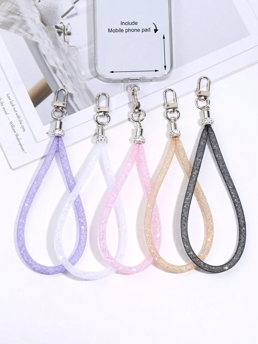 Rhinestone Mobile Phone Lanyard - Short Rhinestone Strap Pendant, Phone Case Accessory, Mobile Phone Strap, Phone Mat, Bag Keychain, Anti-Lost Phone Lanyard Gifts For Mother, Family, Friends, Birthday, Holiday Phone Charm, Phone Chain