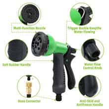 GRANDMA SHARK Upgraded Expandable Garden Hose With 8 Modes Water Spray Gun, Durable 3450D Weave And Solid Brass Connectors, Garden Hose Reel,No-Kink Flexible Magic Water Pipe - Black - View 4