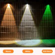 1 pieza Luz solar para valla, Luz solar impermeable para exterior adecuada para patio trasero, valla, pared, jardín, piscina, ideal para decoración de Halloween, Acción de Gracias, Navidad, Año Nuevo