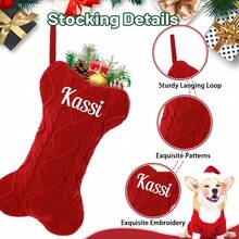 1PC spersonalizowana skarpeta świąteczna dla psa, spersonalizowana skarpeta świąteczna dla psów, skarpeta w kształcie kości dla psa, duże skarpety dla zwierząt domowych, wisząca skarpeta świąteczna dla psa dla psów, kotów i zwierząt domowych