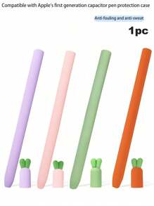 1pc Silicone Case Cover Compatible With Apple Pencil 1 Capacitive Pen Protection