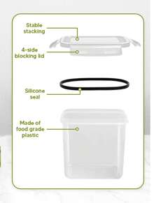 VOOVA 24pcs Airtight Food Storage Containers With Lids For Kitchen Pantry Organization And Storage - Leakproof  Plastic Kitchen Canisters Set For Cereal, Pasta, Flour, Sugar - 黑與白 - 查看 8