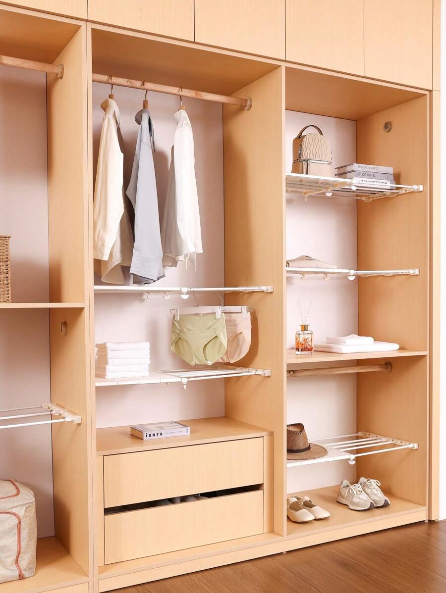 1 szt. regał do przechowywania bez perforacji w szafce, regał do przechowywania o regulowanej długości, organizer do garderoby, wysuwana ścianka działowa do przechowywania, ścianka działowa do kuchni, półki warstwowe do szafek w akademiku, półki łazienkowe, ścianka działowa do szafki na buty, wystrój pokoju, dekoracje, dekoracje, wystrój, przechowywanie, organizer, spodnie do sukienki, buty, dżinsy, buty, spódnica, sypialnia, organizer, organizer, przechowywanie w domu, biały T-shirt damski, czarne spodnie damskie, damskie ubrania zimowe, sukienka, ubrania zimowe dla pań, eleganckie sukienki damskie, biała koszula damska, długi rękaw, biały kombinezon dla kobiet, sukienki wiosenne dla kobiet, wiosenne stroje dla kobiet, wiosna, ubrania wiosenne, minimalistyczny, letnie bluzki