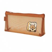 Capybara Mesh Pencil Case, Cartoon Design Minimalist Transparent Pocket Stationery Storage Bag, Back To School Supplies Pouch, Pencil Box, Pencil Case, Backpack - Multicolor - View 16