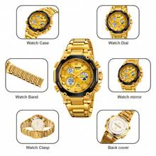 New Arrival Skmei 2210 Men Digital Watch Gold Black Waterproof 30 Meters Customized Logo Alarm Function