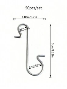 50pcs Mini Plastic S-Shaped Hook, Christmas Tree Decoration Hook, Christmas Ball Pendant Hanging Decoration Hook Christmas Ornaments S Shape Hooks Christmas Tree Decoration Multi Purpose Holders S Shape Hook