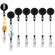 Bộ 5/12 chiếc móc khóa carabiner bằng hợp kim nhôm có thể thu vào có thể điều chỉnh, có kẹp thắt lưng, thích hợp cho y tá và giáo viên - Giá đỡ thẻ ID tùy chỉnh để làm đồ dùng văn phòng và đồ trang sức - Nhiều màu - Xem 11