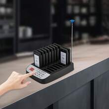 Sistema de paginación, espera y llamada inalámbrico para restaurante con 10 buscapersonas de posavasos para clientes, oferta del - 1 - Ver 1