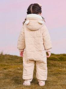 mini bala Baby Girls Egg-Shaped Jumpsuit 2024 Winter Warm Collection