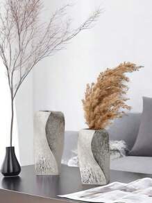 1PC Ceramic Twist Plated Silver Vase Suitable For Bedroom, Balcony, Powder Room, Bedroom, Desk And Other Home Decor Vase Ornaments Back To School Room Decor School Supplies