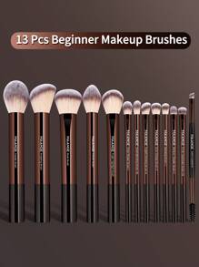 MAANGE 13pcs Professional Soft Long Aluminum Tube Makeup Brush Set,Soft Foundation Brush, Eyeshadow Brush, Eyebrow Brush, Blending Brush,Highlight Brush,Concealer Brush,Makeup Brush For Powder Liquid Cream,For Daily Use And Travel,Makeup Accessories Gifts For Friends ﻿ ﻿ ﻿