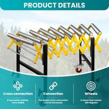 Flexible Roller Conveyor With Rollers And Brakes,Added Width 22'' Movetable Conveyor Roller, Length 23.6-50'' , 660 LBS Portable Expandable Roller Conveyor With Skate Wheels(Silver) - Silver - View 2