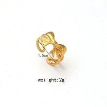 COINBUFF 1 chiếc nhẫn thép không gỉ mạ vàng 18K hình con bướm thanh lịch có thể điều chỉnh, phù hợp cho phụ nữ đeo hàng ngày - Như thể hiện trong hình ảnh - Xem 4