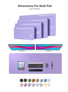 1Pc Geavanceerde Napa Textuur Kunstleren Lichte Bureau Onderlegger, Dubbelzijdig Gebruik, Kantoor Bureau Onderlegger, Grote Muismat, Antislip Kunstleren Bureau Onderlegger, Laptop Bureau Onderlegger, Waterdicht Bureau Schrijfblok Voor Kantoor En Thuis (Paars, Roze)