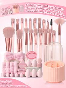 (Pink)18-20-22-25-30PCS  Makeup Brush Sets Premium Synthetic Hair Eyeshadow Blending Brush Sets Cosmetics Tools+24PCS Makeup Tools Set - 粉色 - 查看 15