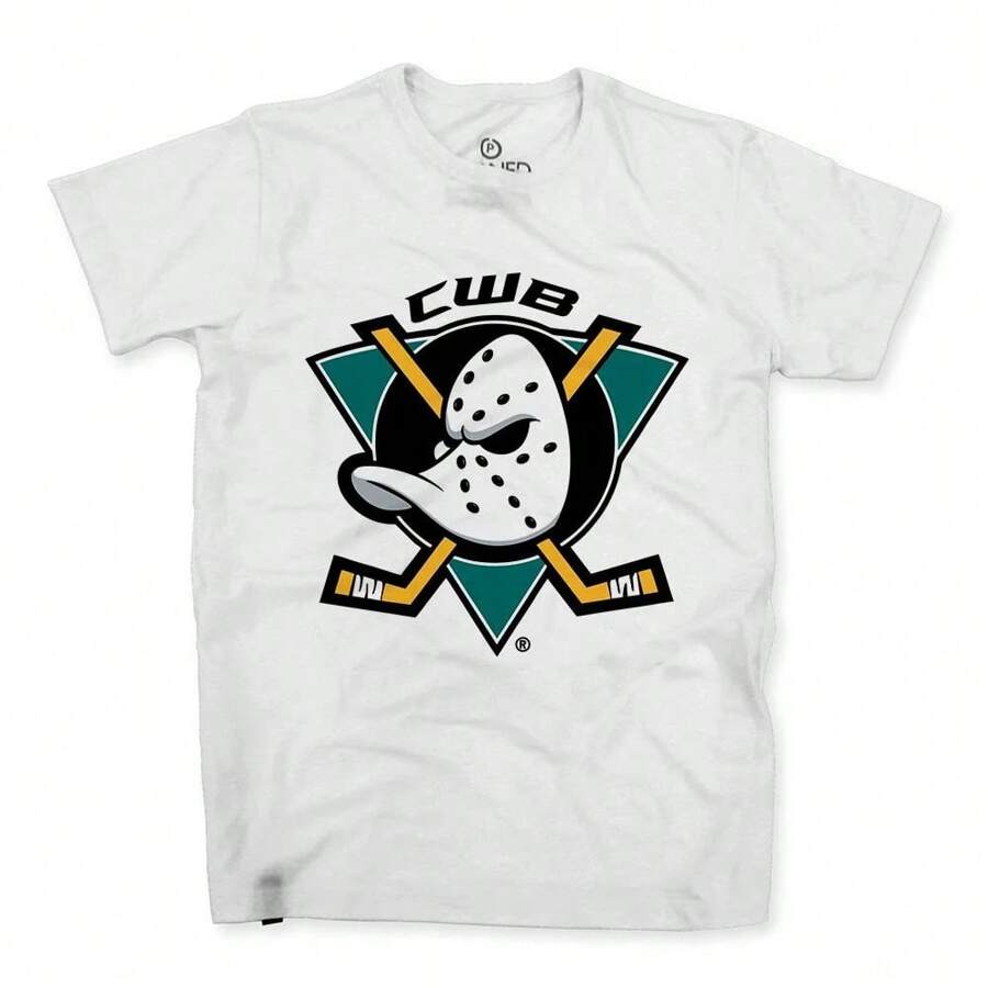 Ducks CWB Hockey T-Shirt Duck Mask Shirt Blouse Unisex Men Women 100% Cotton Top Premium Streetwear New Release Fast Shipping Various Colors!! Plus Size - trắng - Xem 1
