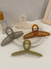 4 件复古搭配果冻色小巧简约爪夹，女士和女孩公主风格休闲发饰夏季发夹发夹发夹发夹发夹，学校用品，学院秋冬蝴蝶结度假装女士 - 彩色 - 查看 20