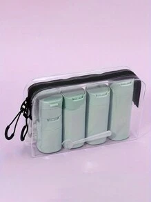 Bộ 5 túi đựng đồ du lịch di động - Túi đựng đồ vệ sinh cá nhân chống thấm nước trong suốt giúp sắp xếp dễ dàng Bộ chai đựng đồ vệ sinh cá nhân du lịch - Chống rò rỉ, silicon mềm, có nhãn và thìa - Lý tưởng để đựng kem dưỡng da, dầu gội, sữa rửa mặt trong hộp đựng di động tiện dụng - Nhiều màu - Xem 7