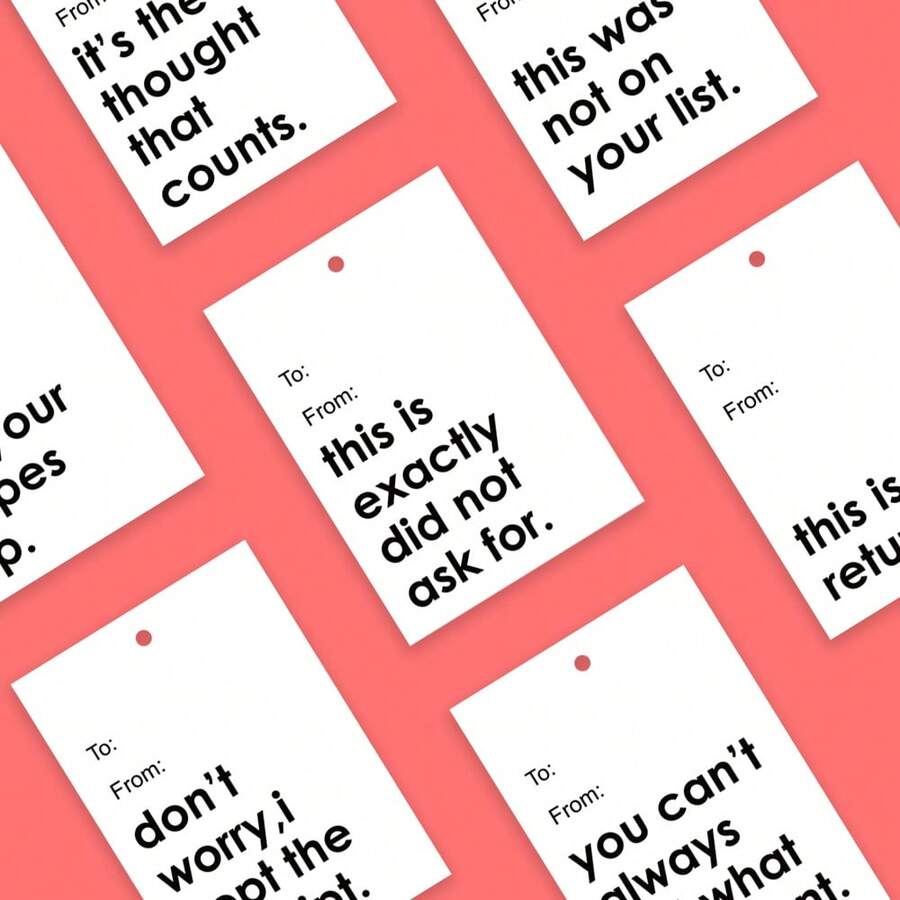 Bộ 7 Thẻ Quà Tặng Hài Hước Kèm Ruy Băng 2 Mét, Thẻ Quà Tặng Sinh Nhật Ngày Lễ Vui Nhộn, Bộ Thẻ Giấy Thích Hợp Cho Nhiều Lễ Kỷ Niệm, Tuyệt Vời Cho Bạn Bè, Gia Đình Và Các Cặp Đôi Trang Trí Tiệc Giáng Sinh, Thẻ Vui Nhộn, Thẻ Quà Tặng, Thẻ Cảm Ơn - trắng - Xem 1