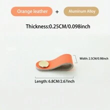 2 件欧式皮革橱柜门把手，适用于儿童房、抽屉、橱柜、衣柜、梳妆台、美式家具、铝合金合成皮革拉手。含螺丝。 - 彩色 - 查看 9