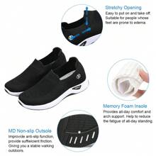 Women Comfortable Casual Working Nurse Shoes Non-Slip Breathable Walking Buffer Fitness Orthotic  Nursing Lightweight Shoes - Black - View 3