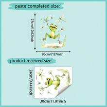 1PC Cute Cartoon Frog And Dragonfly Toilet Sticker Decals, Animal Waterproof Toilet Lid Tank Seat Decals Cistern Self-Adhesive Bathroom Wall Sticker(9.44in*11.81in) - Multicolor - View 7