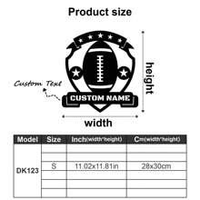一款定制橄榄球运动员墙饰,个性化橄榄球运动员标志,农舍风格橄榄球运动员墙饰,金属艺术品,适合住宅客厅和办公室装饰,可定制姓名装饰,适合门廊、露台、生日、毕业典礼和其他节日礼物,节日日历。 - 彩色 - 查看 40