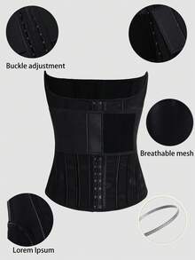 腰部训练器修身腰带、腹部控制压缩束腹带、女士内衣和塑身衣 - 黑色 - 查看 4