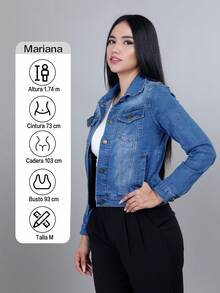 Chamarra Chaqueta Mezclilla Azul Cazadora Jeans Basica con Bolsillos, Versatil y Juvenil - AzulNZ216 - Ver 7
