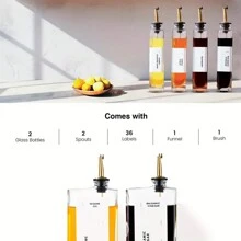 Olive Oil Dispenser For Kitchen, Cooking Oil Dispenser, Oil And Vinegar Dispenser Set, Olive Oil Bottle, Soy Sauce Dispenser, Coffee Syrup Bottles - 4 Pcs, Gold - Vàng - Xem 6