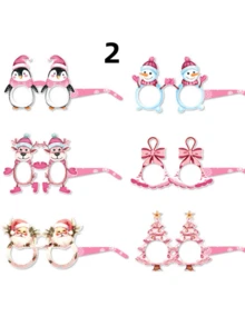 6 chiếc ly giấy hình Giáng sinh vui nhộn màu hồng, ly giấy ảnh Giáng sinh, đồ trang trí tiệc - Nhiều màu - Xem 4